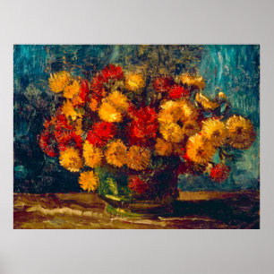 Van Gogh skål med krysantemumma Poster
