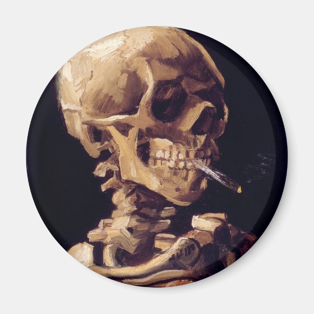 van gogh - skalle med brinnande cigarett magnet (Framsidan)