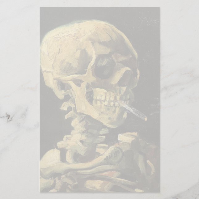 VAN GOGH - skalle med cigaretten 1885 Brevpapper (Framsida)