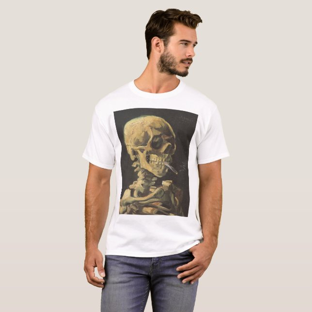VAN GOGH - skalle med cigaretten 1885 T Shirt (Hel framsida)