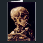 Van Gogh skalle med den brinna cigaretten Hälsningskort<br><div class="desc">Berömd skalle med brinna cigarettmålning av Vincent Van Gogh.   Personlighälsningkort.</div>