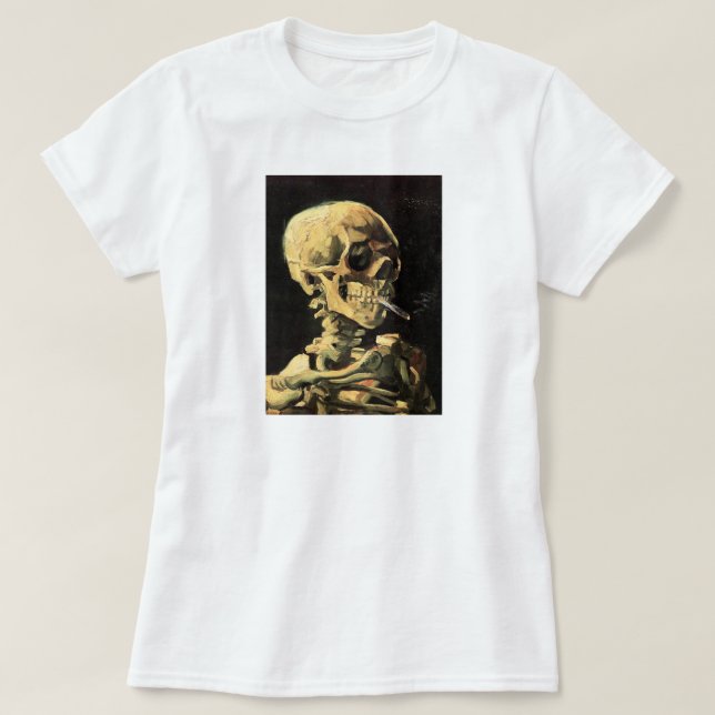 Van Gogh skalle med den brinna cigarettT-tröja T Shirt (Design framsida)