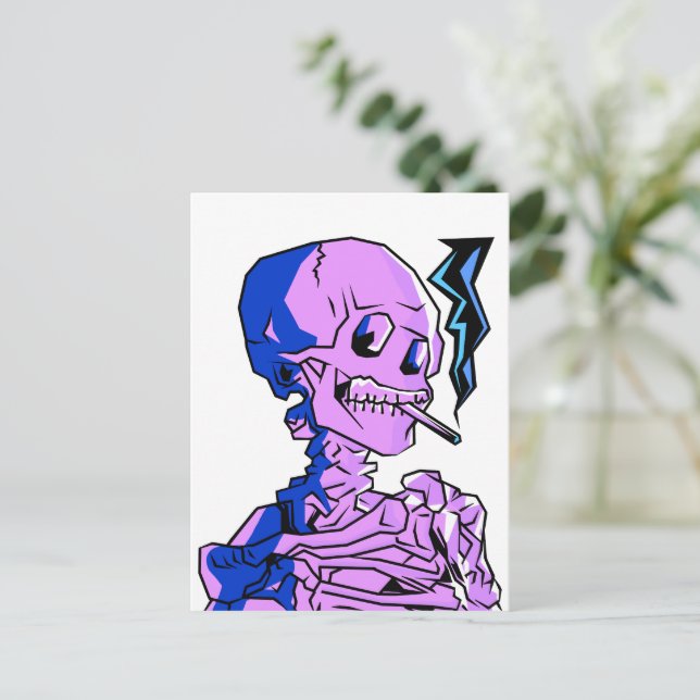Van Gogh, Skelett med en brinnande cigarett Vykort (Stående Fram)