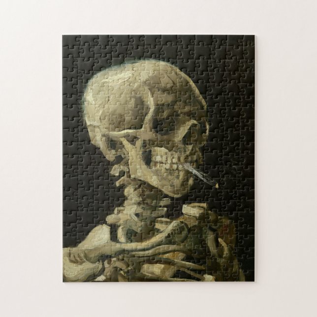 Van Gogh Skull, en Skeleton med Burning Cigarett Pussel (Vertikal)