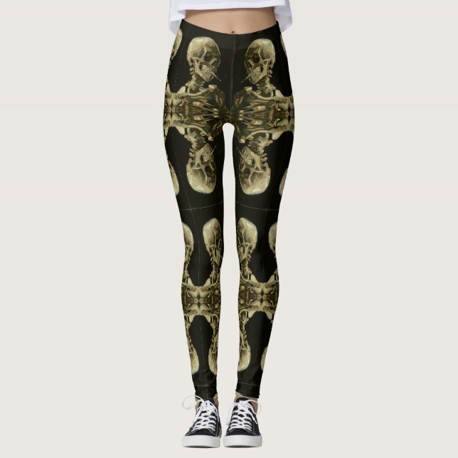 van gogh Skull Leggings (Framsida)