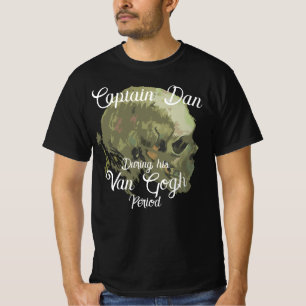 Van Gogh Skull med Arles Backround T Shirt