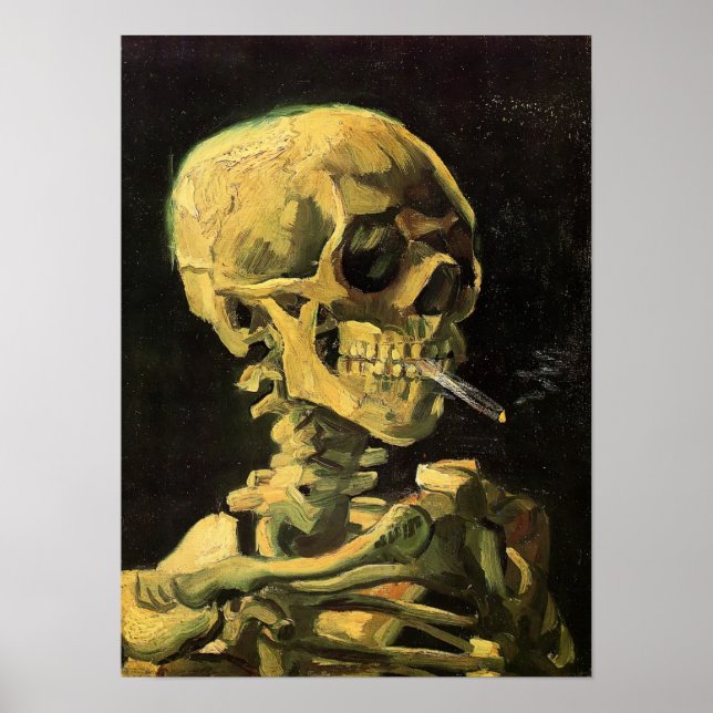Van Gogh - Skull med brinnande cigarett Poster (Framsidan)