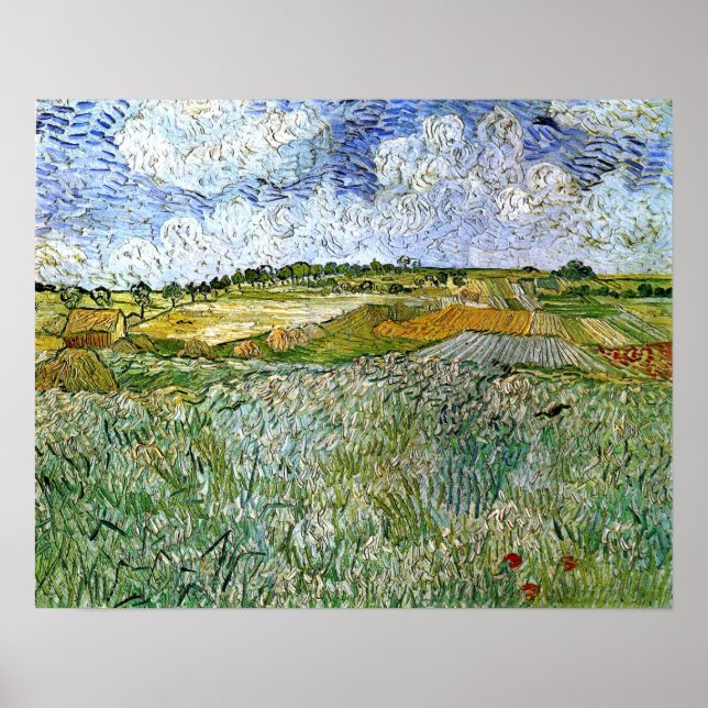 Van Gogh - Slätten vid Auvers 1890 Poster (Framsidan)