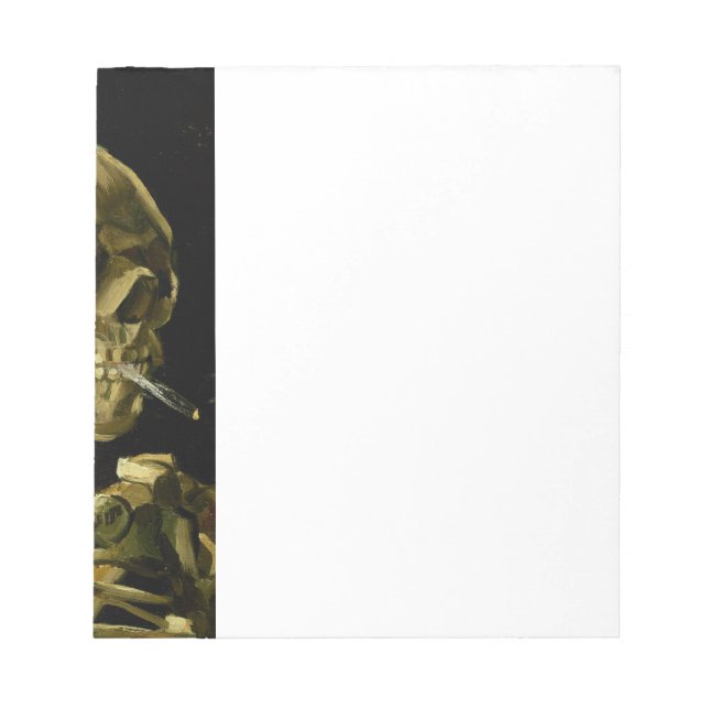 Van Gogh Smoking Skeleton Anteckningsblock (Framsida)