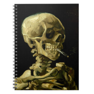 Van Gogh Smoking Skeleton Anteckningsbok