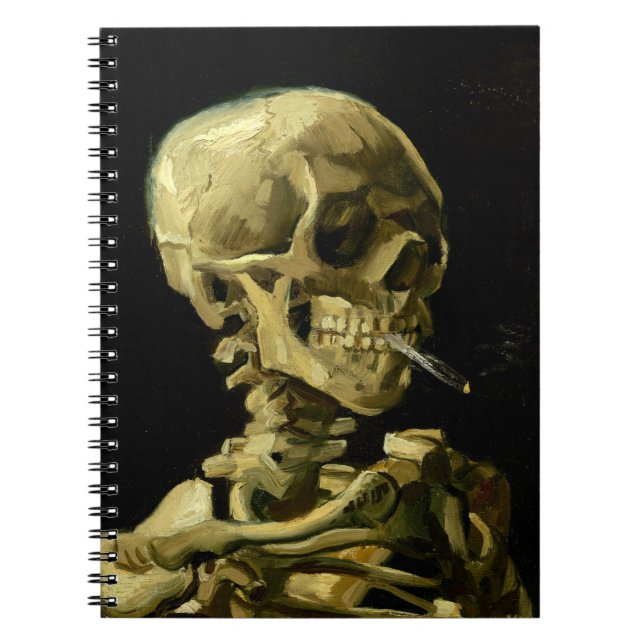 Van Gogh Smoking Skeleton Anteckningsbok (Framsidan)