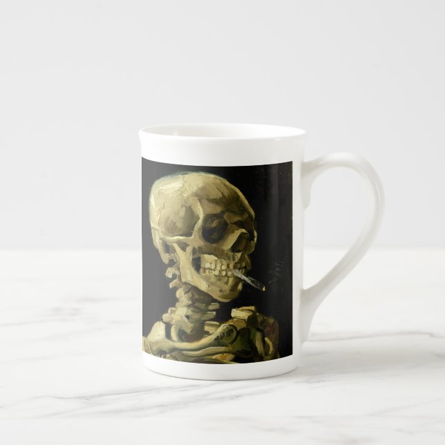 Van Gogh Smoking Skeleton Benporslin Mugg (Höger)