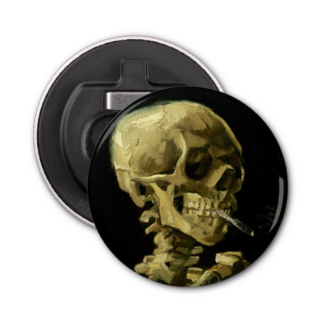 Van Gogh Smoking Skeleton Flasköppnare (Framsidan)