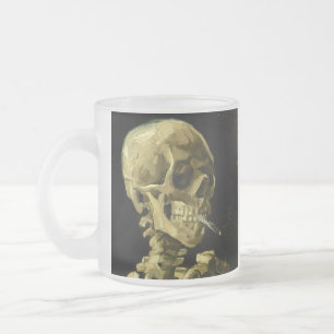 Van Gogh Smoking Skeleton Frostad Glasmugg