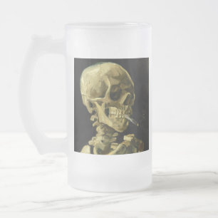 Van Gogh Smoking Skeleton Frostat Ölglas