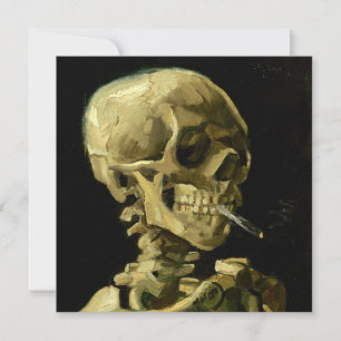 Van Gogh Smoking Skeleton Inbjudningar