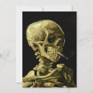 Van Gogh Smoking Skeleton Inbjudningar