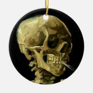 Van Gogh Smoking Skeleton Julgransprydnad Keramik