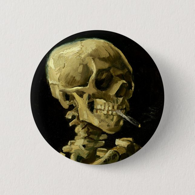 Van Gogh Smoking Skeleton Knapp (Framsida)