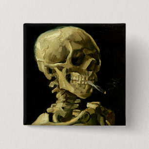 Van Gogh Smoking Skeleton Knapp