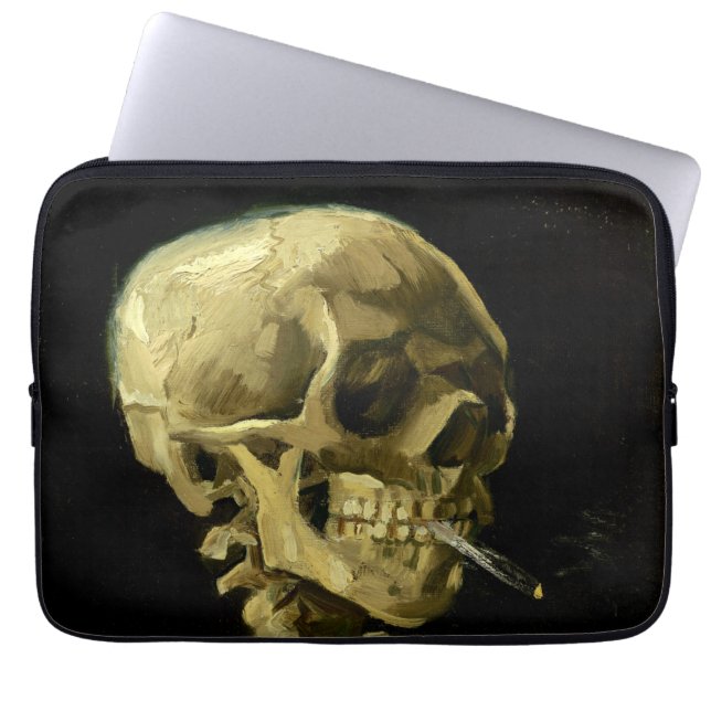 Van Gogh Smoking Skeleton Laptop Fodral (Framsidan)