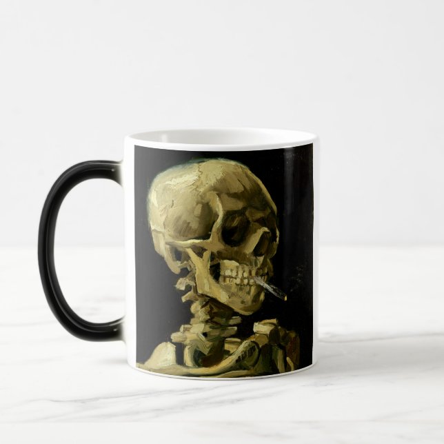 Van Gogh Smoking Skeleton Magisk Mugg (Vänster)