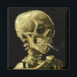 Van Gogh Smoking Skeleton Magnet<br><div class="desc">Magnet med Vincent van Goghs oljemålning Skull på Skeleton med Burning Cigarette (1885-86). En underbar gåva till fläkt av post-Impressionism och nederländsk konst!</div>