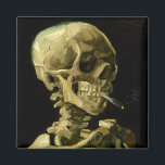 Van Gogh Smoking Skeleton Magnet<br><div class="desc">Magnet med Vincent van Goghs oljemålning Skull på Skeleton med Burning Cigarette (1885-86). En underbar gåva till fläkt av post-Impressionism och nederländsk konst!</div>