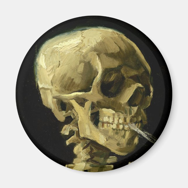 Van Gogh Smoking Skeleton Magnet (Framsidan)