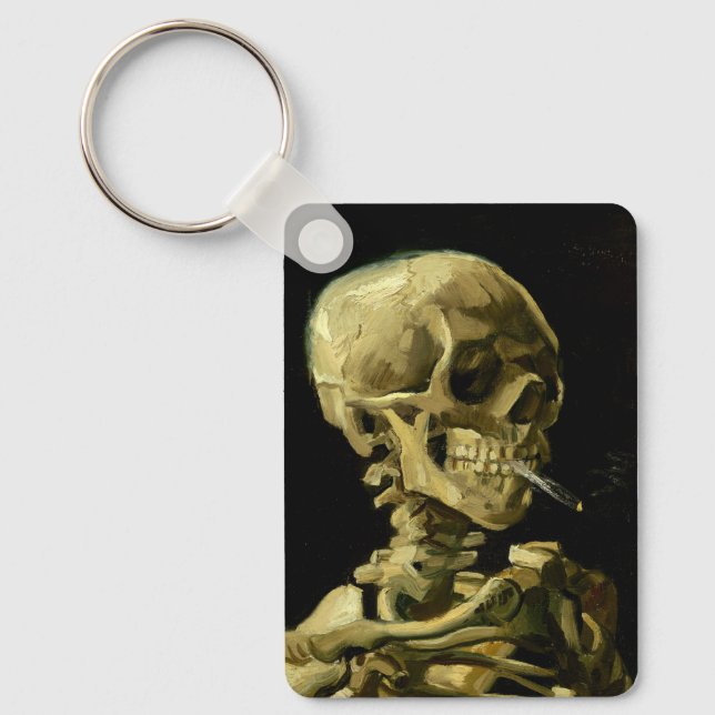 Van Gogh Smoking Skeleton Nyckelring (Framsida)