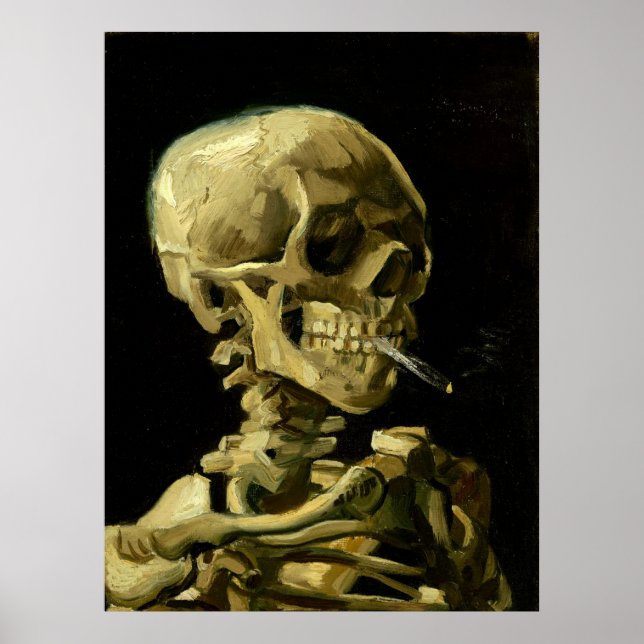 Van Gogh Smoking Skeleton Poster (Framsidan)