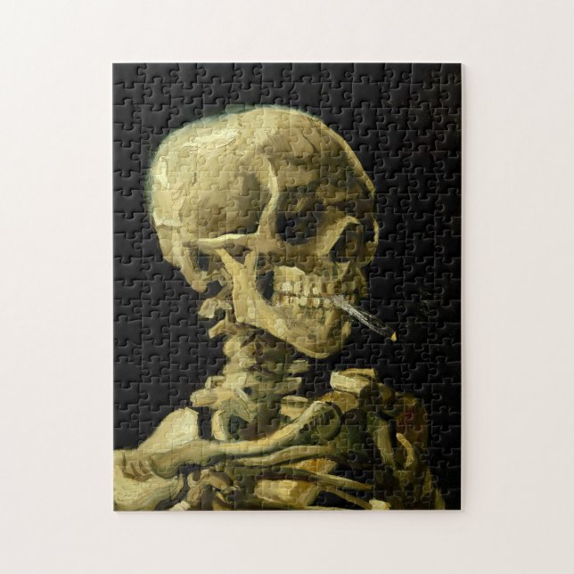 Van Gogh Smoking Skeleton Pussel (Vertikal)