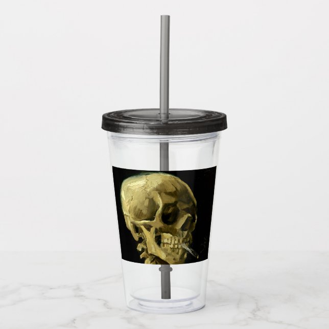 Van Gogh Smoking Skeleton Take Away Mugg (Framsida)