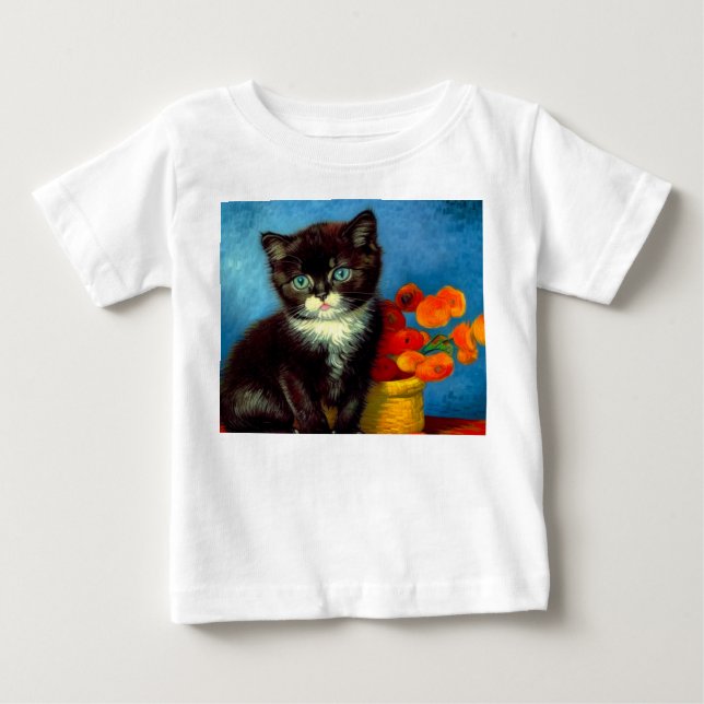 Van Gogh Smokingcat  T Shirt (Framsida)