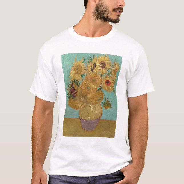 Van Gogh - Solblommor, 3:e versionen, Repetition T Shirt (Framsida)