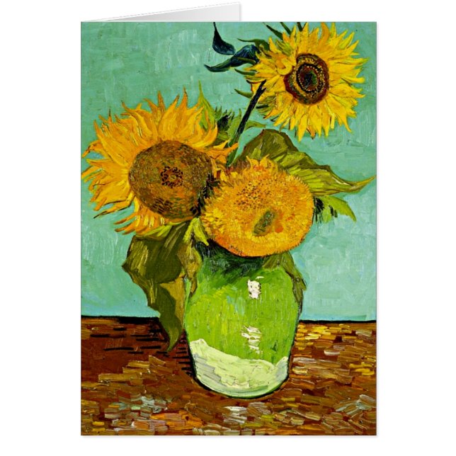 Van Gogh - Solblommor (3), Van Gogh-målning Hälsningskort (Framsidan)