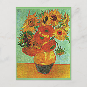 Van Gogh - Solblommor, lever fortfarande Vas med 1 Vykort
