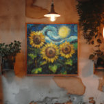 Van Gogh-solblommor och stjärnbästnatt Poster<br><div class="desc">Van Gogh-solblommor och stjärnbästnatt</div>