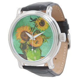 Van Gogh - Solblommor tre, berömd-målning, Armbandsur