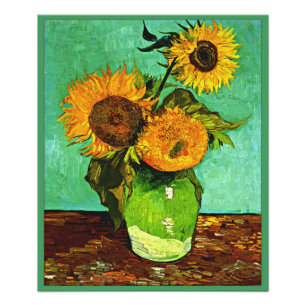 Van Gogh - Solblommor, tre, Fototryck