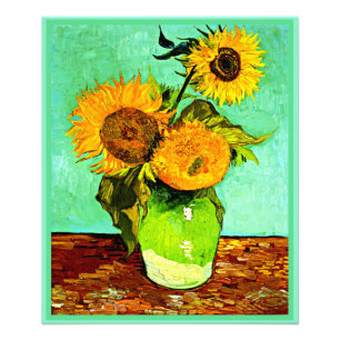 Van Gogh - Solblommor, tre, fotoutskrift Fototryck
