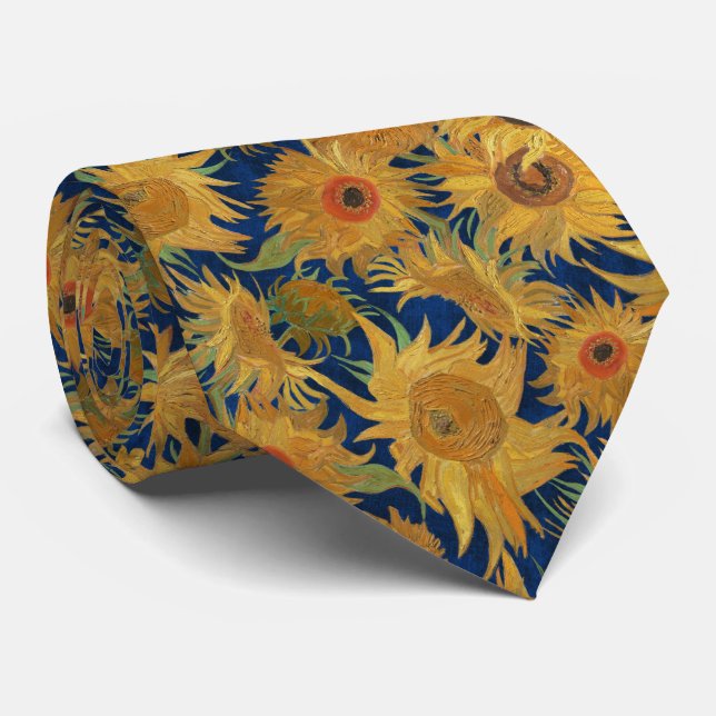 Van Gogh Solrosar indigofärgad orange salvia ockra Slips (Rullad)