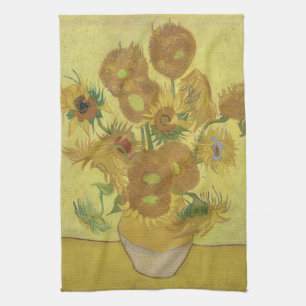 Van Gogh Solrosor - Levande gult på gult Kökshandduk