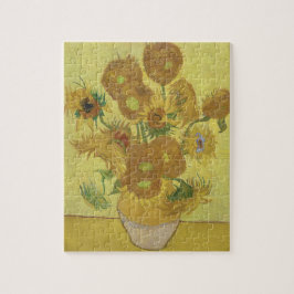 Van Gogh Solrosor - Levande gult på gult Pussel