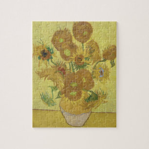 Van Gogh Solrosor - Levande gult på gult Pussel