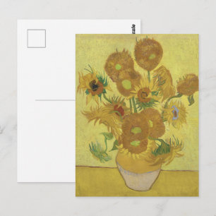 Van Gogh Solrosor - Levande gult på gult Vykort