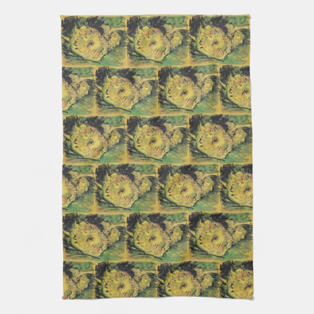 Van Gogh Solrosor - Ljusgul Blomsterkonst Kökshandduk (Vertikal)