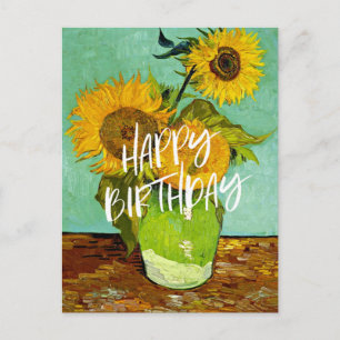 Van Gogh - Solrosor, Tre, Grattis på födelsedagen! Vykort