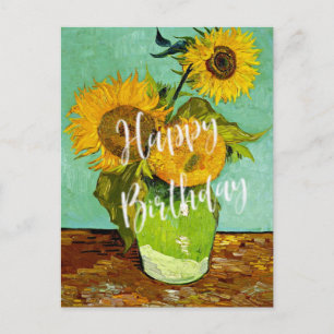 Van Gogh - Solrosor, Tre, Grattis på födelsedagen! Vykort