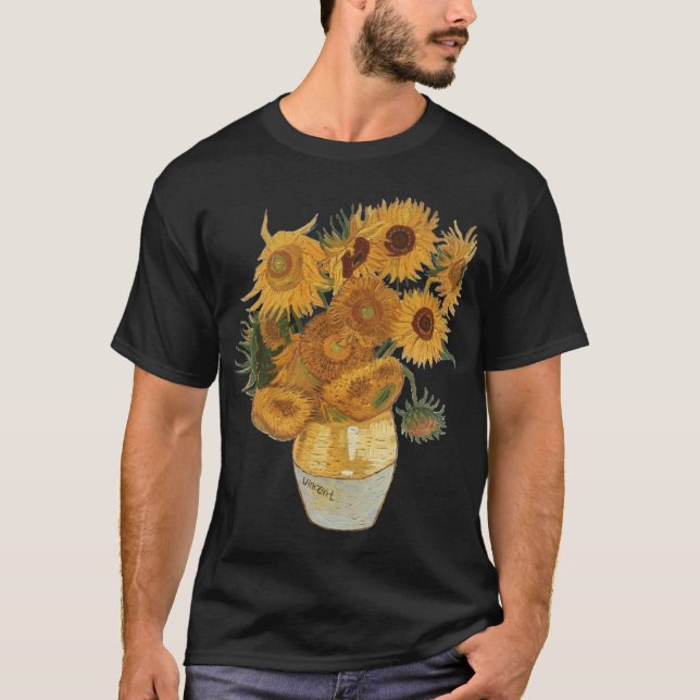 Van Gogh solrosor vänner T Shirt (Framsida)